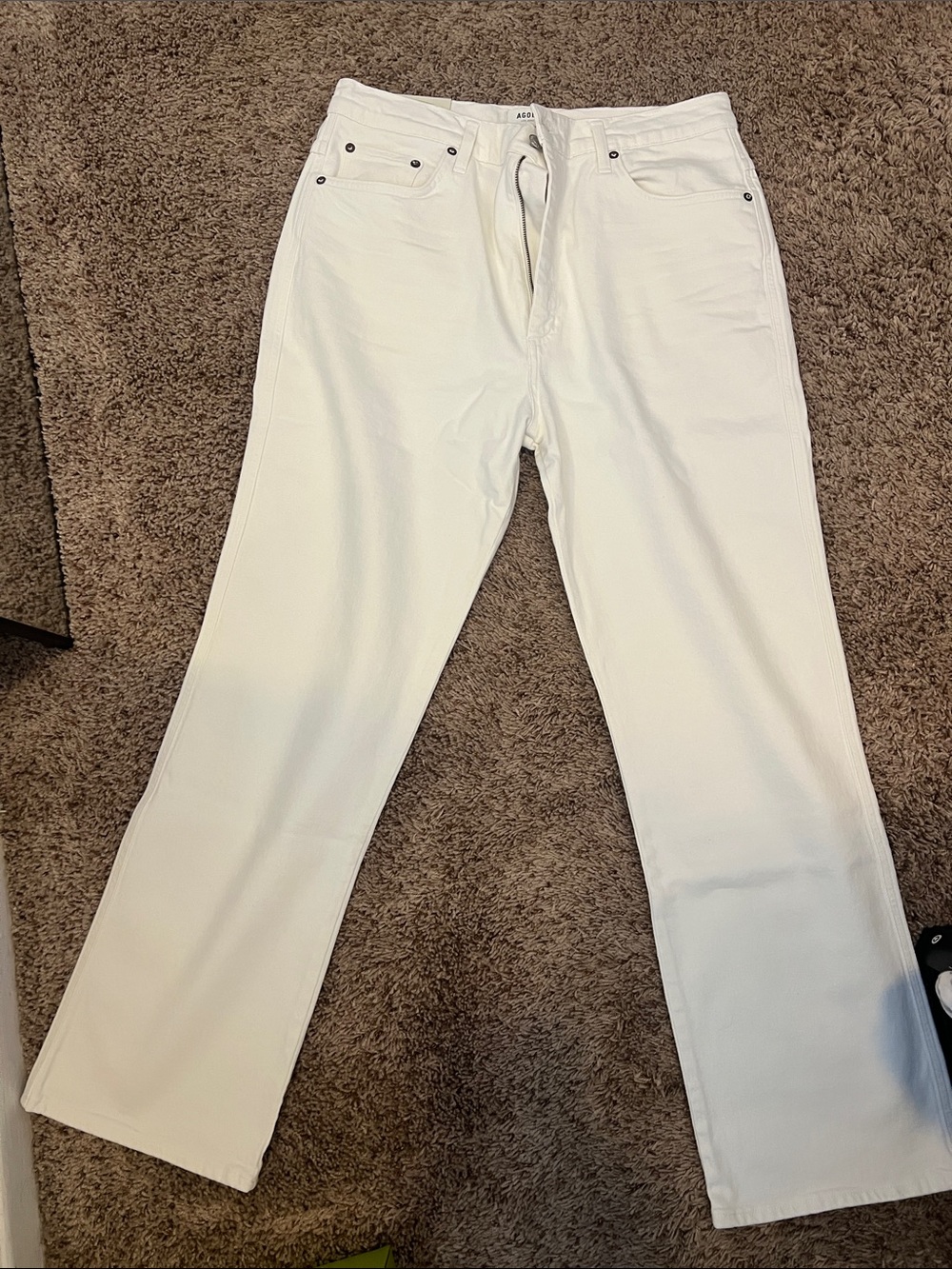 Agolde Women's Pinch Waist High Rise Kick Flare Jeans in Vinegar White sz 32x28